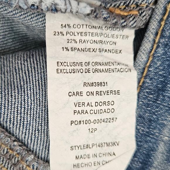 Wit & Wisdom 12P Ankle Length Frayed Hem Jeans Mid Rise Medium Wash Fading - Picture 11 of 13